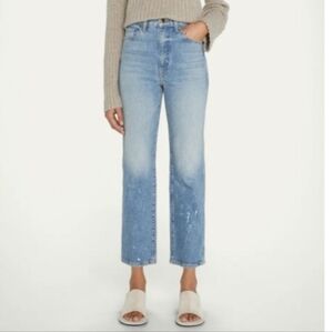 Khaite Abigail Splatter Paint Straight-Leg Ankle Jeans Size 25